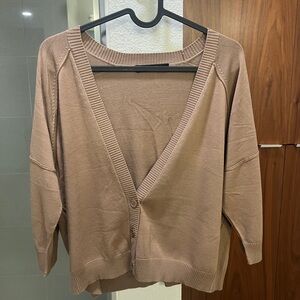 Chic Tan Women's Cardigan Sweater